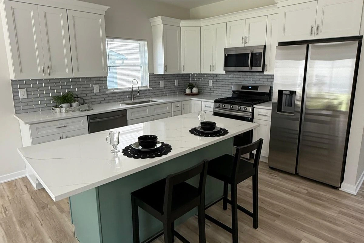 Kitchen remodeling project in Glassboro, NJ by Showcase Remodels showing updated cabinets and countertops.