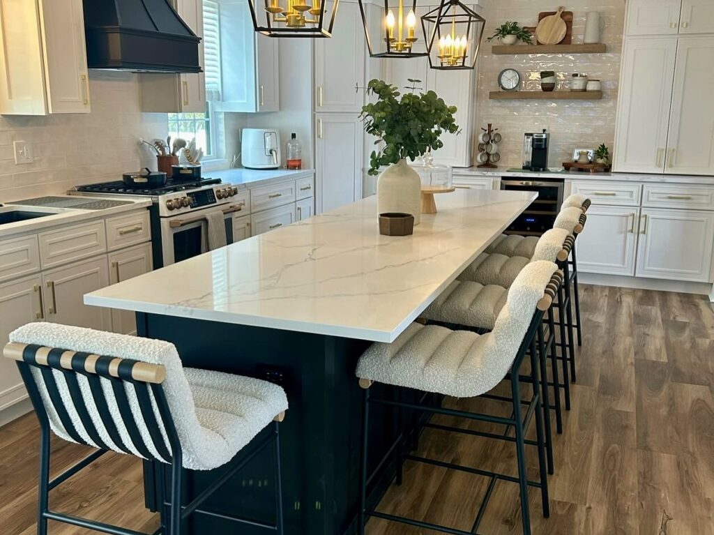 "Luxury kitchen renovation in Philadelphia with high-end cabinetry, premium countertops, and designer finishes"