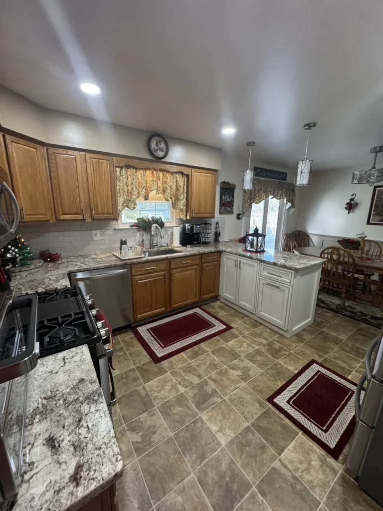 Kitchen remodel with granite countertops and oak cabinetry in Mayfair Philadelphia