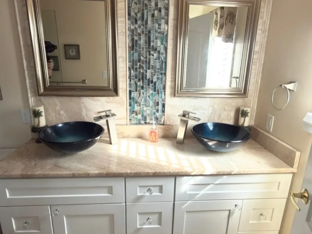 Master bathroom remodel with freestanding tub and glass shower by Showcase Remodels in Philadelphia