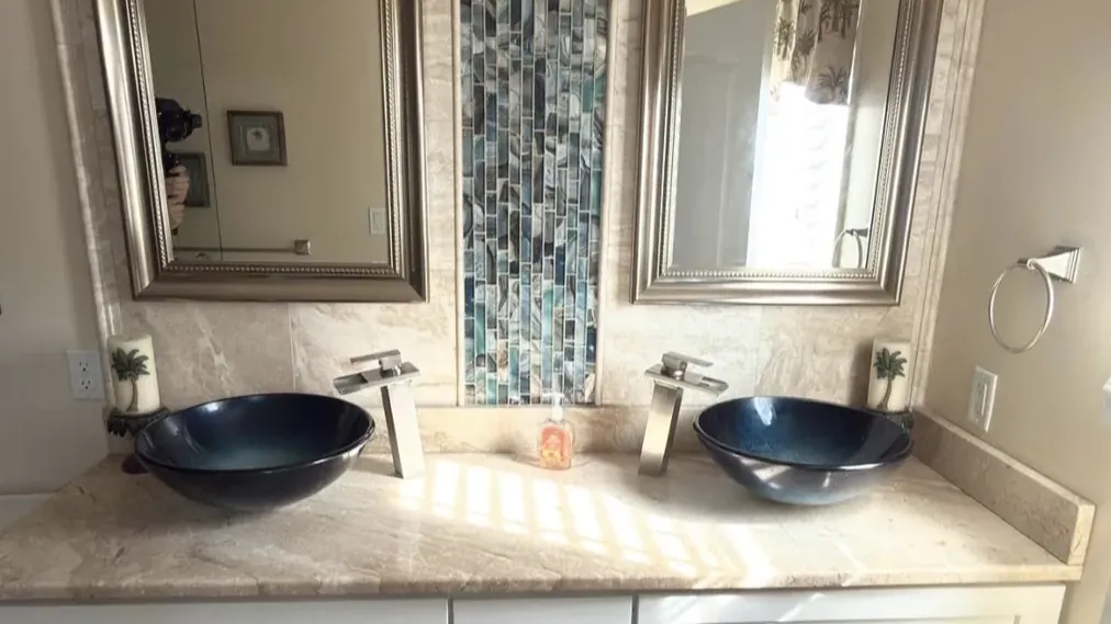 Whole-home renovation in Bustleton Philadelphia – master bathroom vanity close-up